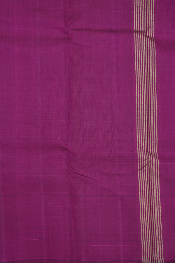 Kanchipuram Silk Saree In Navy Blue With Temple Border