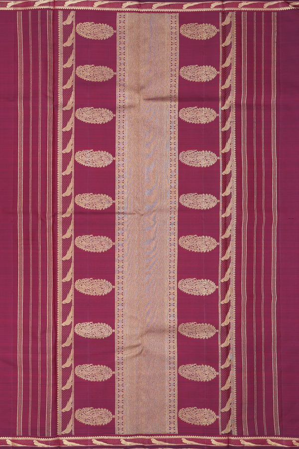 Kanchipuram Silk Saree In Maroon With Parrot Border