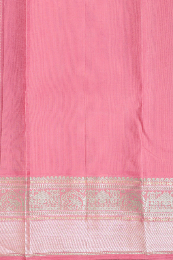Linen Kanchipuram Silk Saree In Cream With Floral Buttas