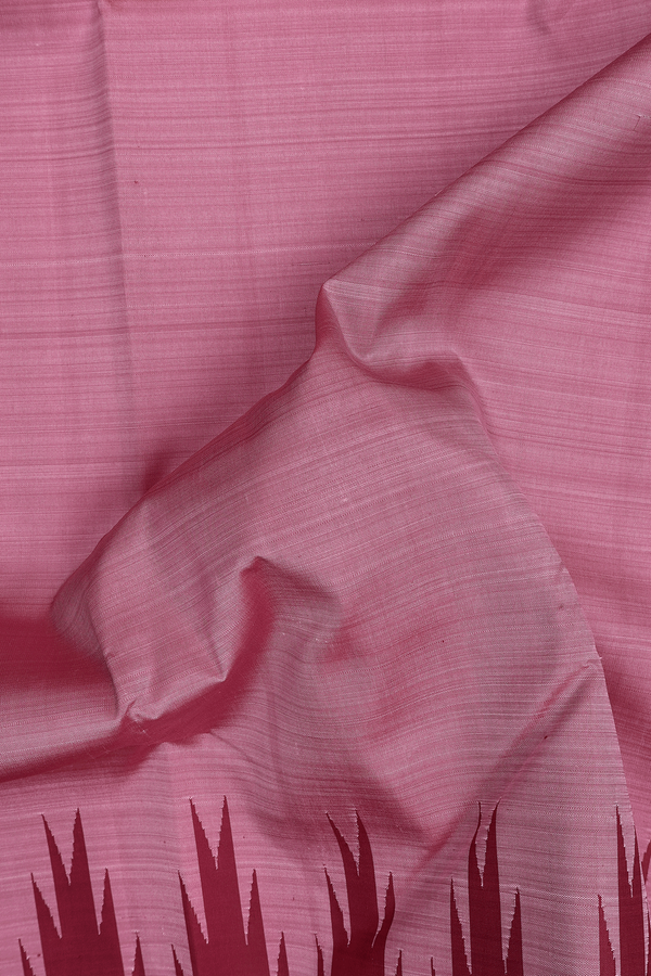 Kanchipuram Silk Saree In Dusty Pink With Temple Border