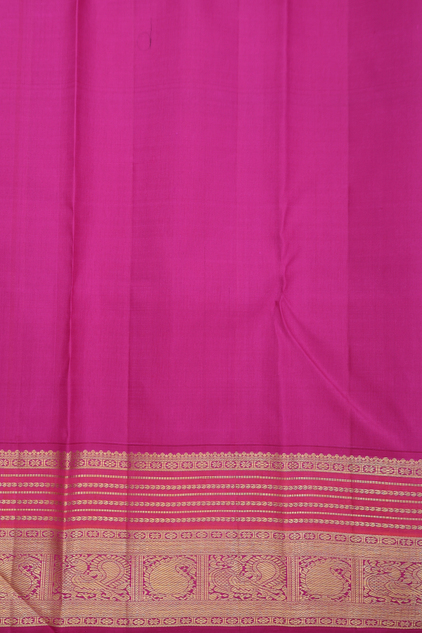 Kanchipuram Silk Saree In Royal Blue With Peacock Buttas