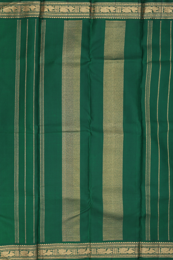Kanchipuram Silk Saree Plain Honey Orange With Korvai Border