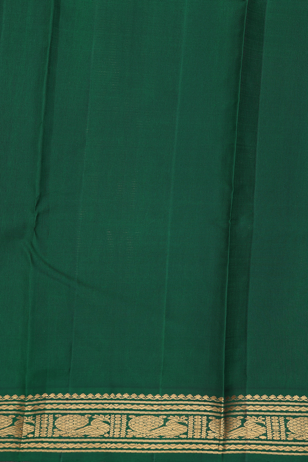 Kanchipuram Silk Saree Plain Honey Orange With Korvai Border