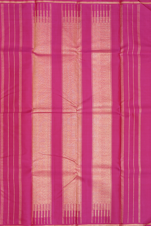 Kanchipuram Silk Saree In Pink With Paisley Buttas