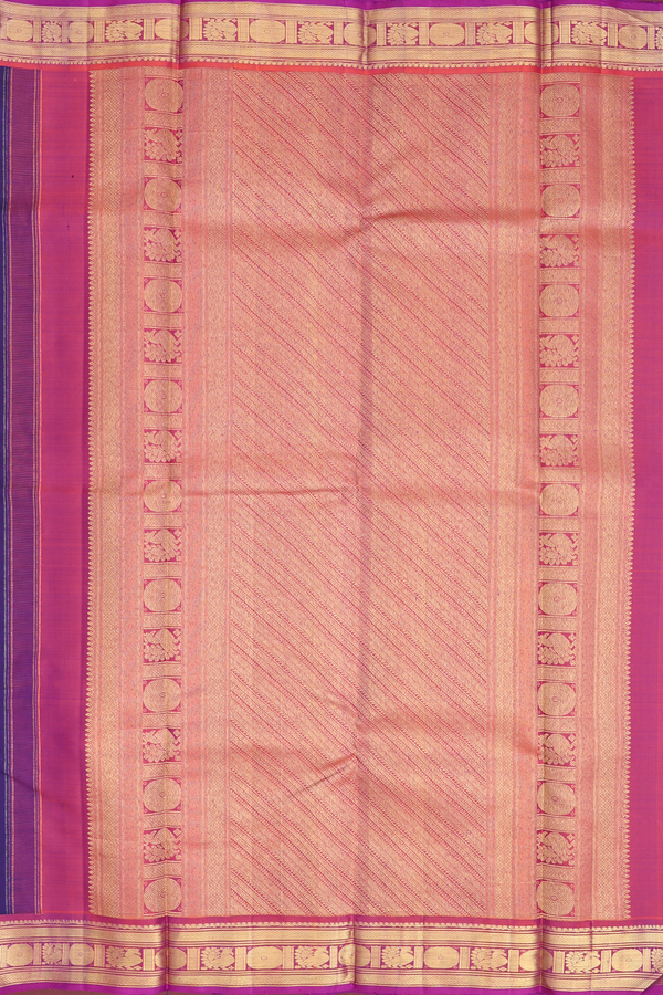Kanchipuram Silk Saree In Royal Blue With Paisley Buttas