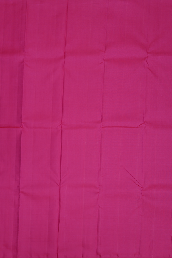 Kanchipuram Silk Saree In Plain Dark Pink With Paisley Pallu
