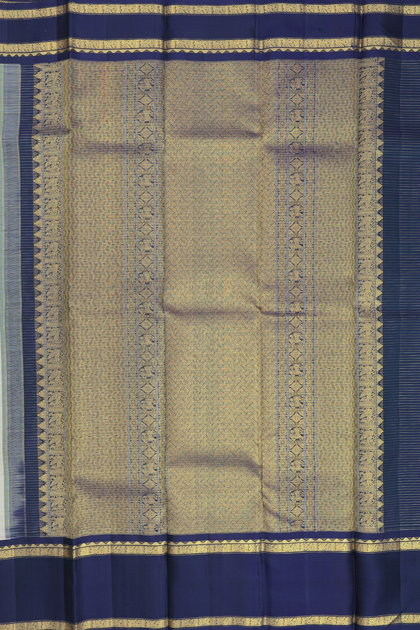 Kanchipuram Silk Saree In Off White Along Checks With Buttas