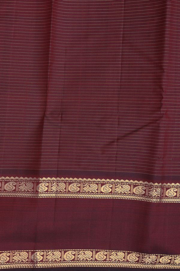 Kanchipuram Silk Saree In Crimson Red With Checks Design