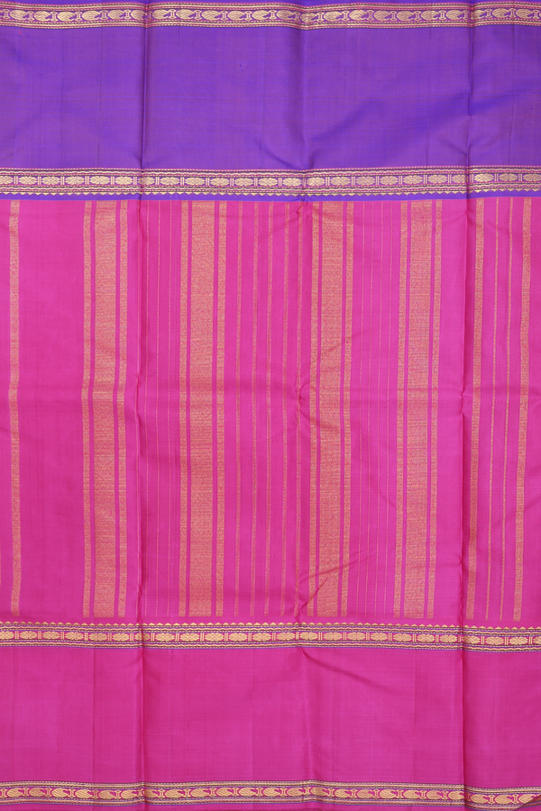 Kanchipuram Silk Saree In Coral Pink With Checks Design