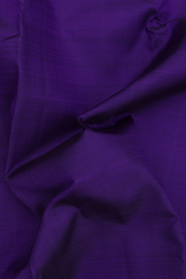 Kanchipuram Silk Saree In Royal Purple With Contrast Border