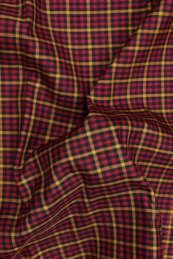 Kanchipuram Silk Saree In Multicolor With Checks Design