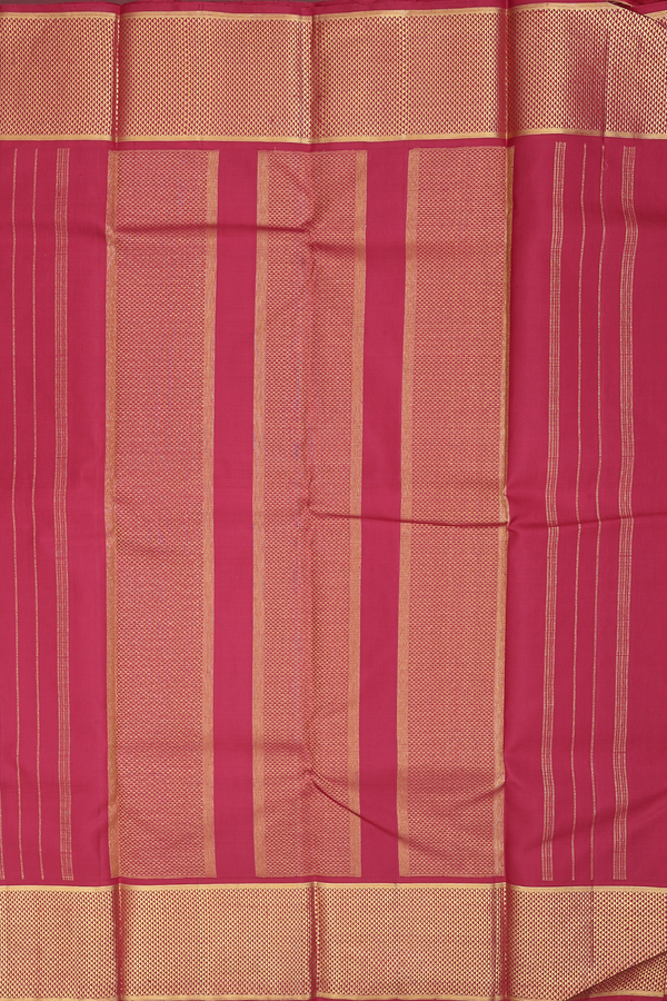 Kanchipuram Silk Saree In Crimson Red With Checks Design