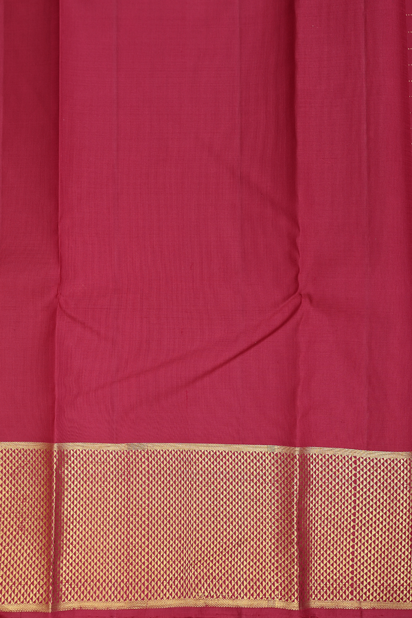 Kanchipuram Silk Saree In Crimson Red With Checks Design