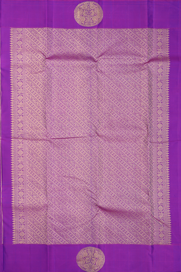 Kanchipuram Silk Saree In Capri Blue With Paisley Design
