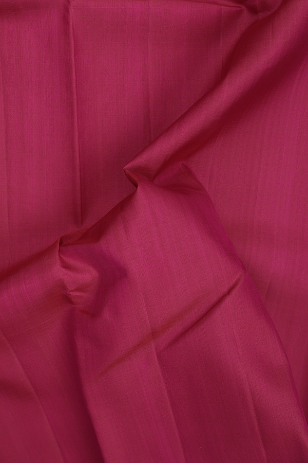 Kanchipuram Silk Saree In Rose Red With Contrast Border