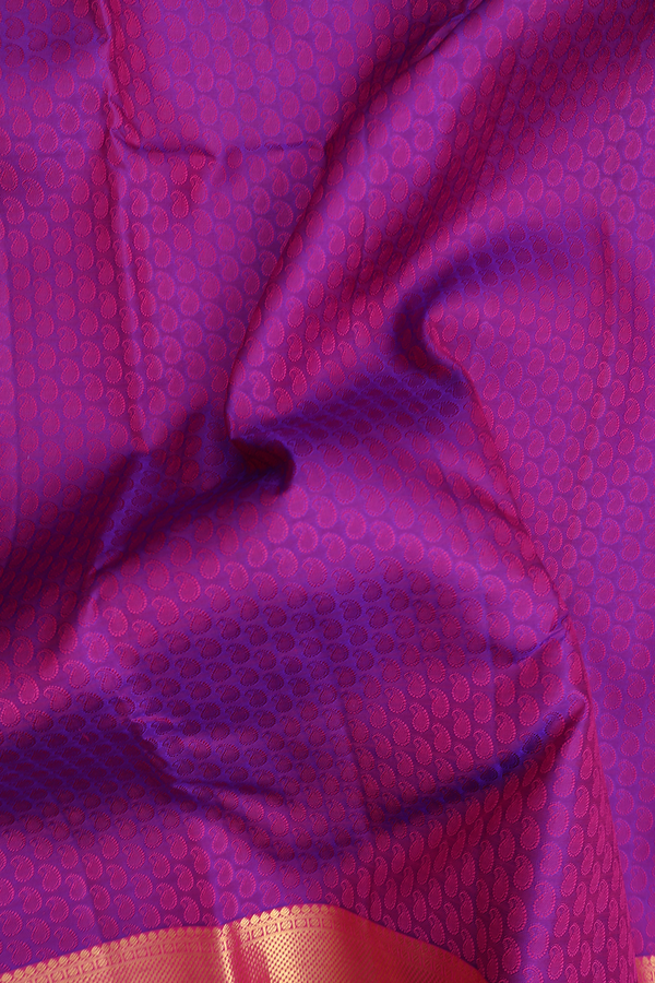 Kanchipuram Silk Saree In Purple With Jacquard Pattern