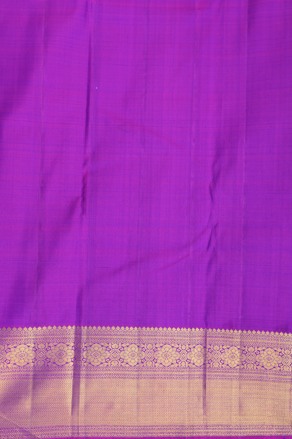 Kanchipuram Silk Saree In Royal Blue With Stripes Design