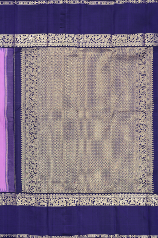 Kanchipuram Silk Saree In Lotus Pink With Peacock Buttas
