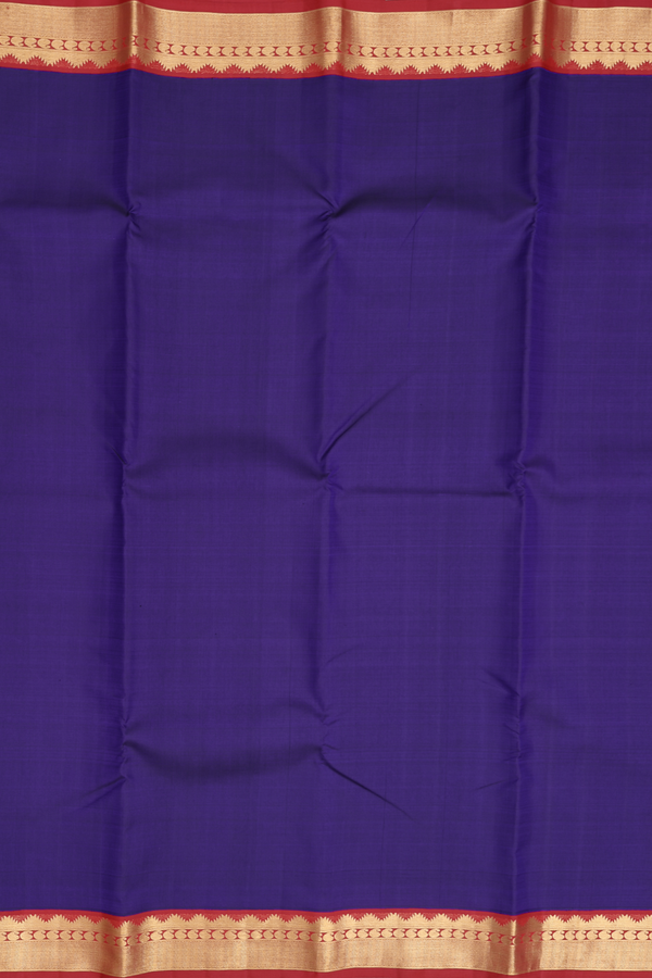 Kanchipuram Silk Saree In Royal Blue With Korvai Border