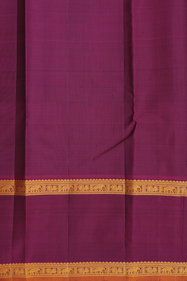 kanchipuram Silk Saree In Forest Green With Peacock Buttas