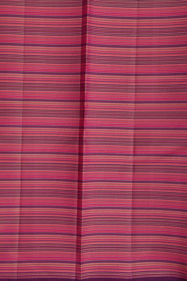Kanchipuram Silk Saree In Multicolor With Stripes Design
