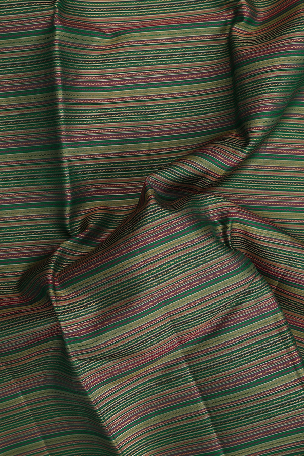 Kanchipuram Silk Saree In Multicolor With Stripes Design