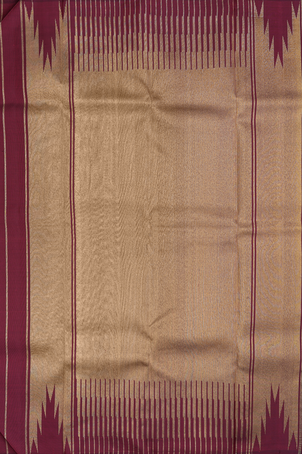 Kanchipuram Silk Saree In Gold With Step Border