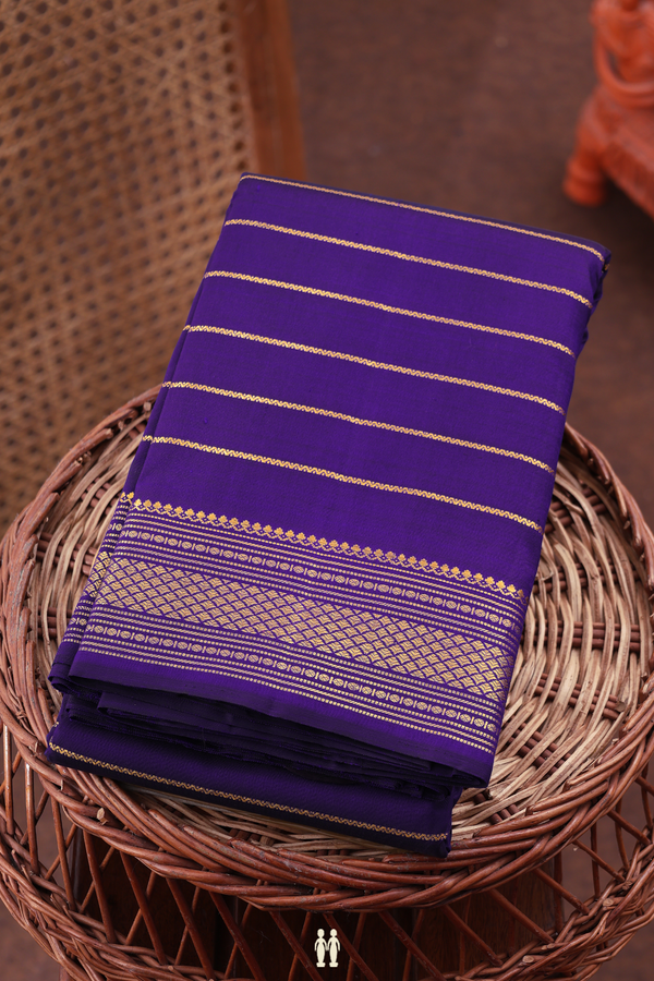 Kanchipuram Silk Saree In Royal Blue With Neli Design