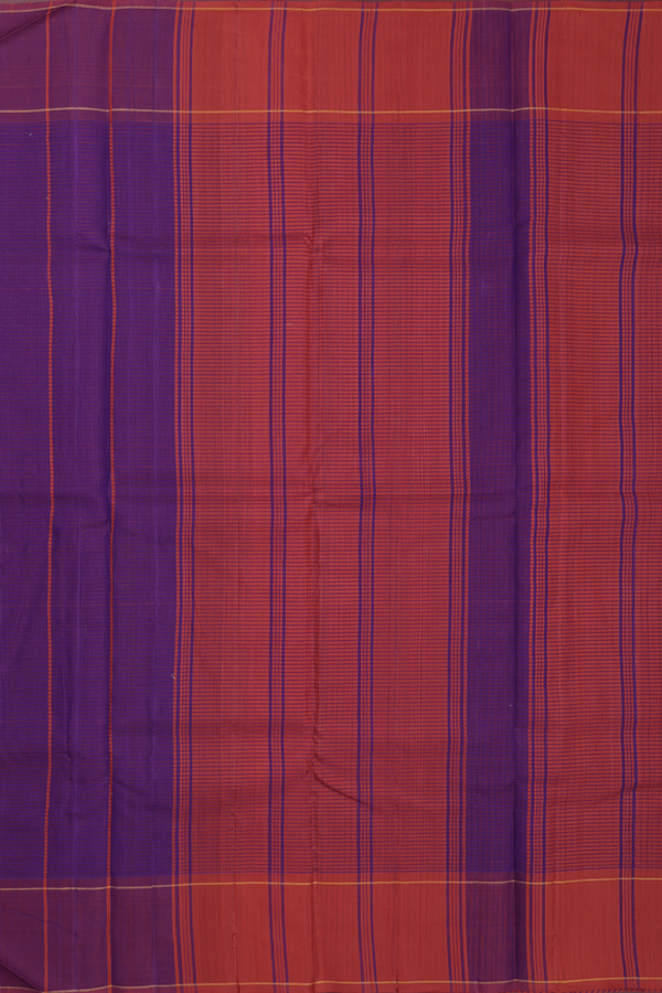 Koorainadu Silk Cotton Saree In Purple And Brown With Checks