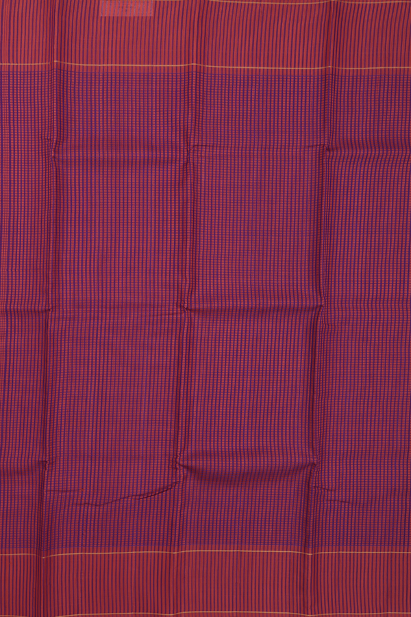 Koorainadu Silk Cotton Saree In Purple And Brown With Checks
