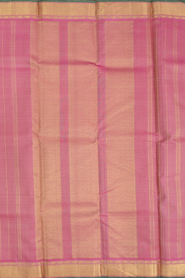 Kanchipuram Silk Saree In Cream Color With Checks Design