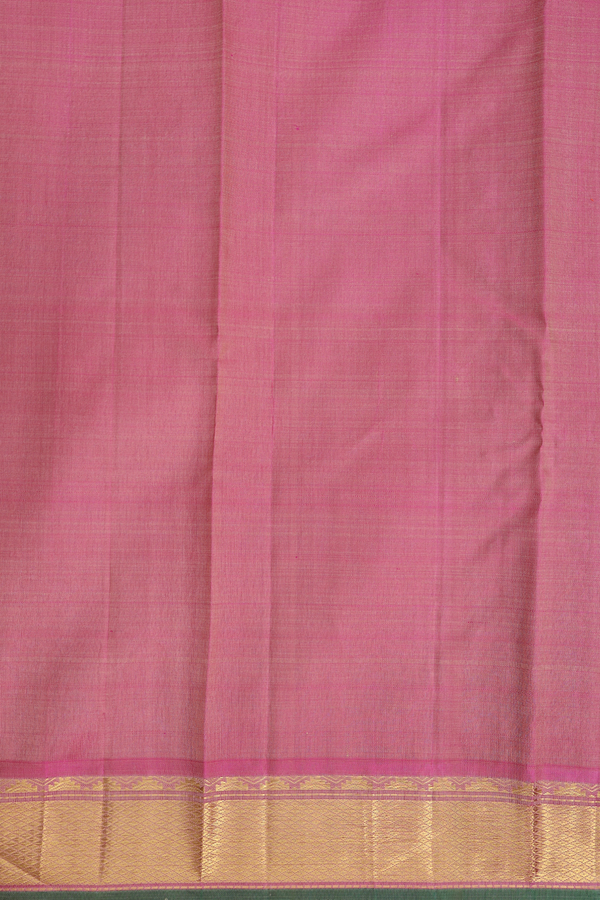 Kanchipuram Silk Saree In Cream Color With Checks Design