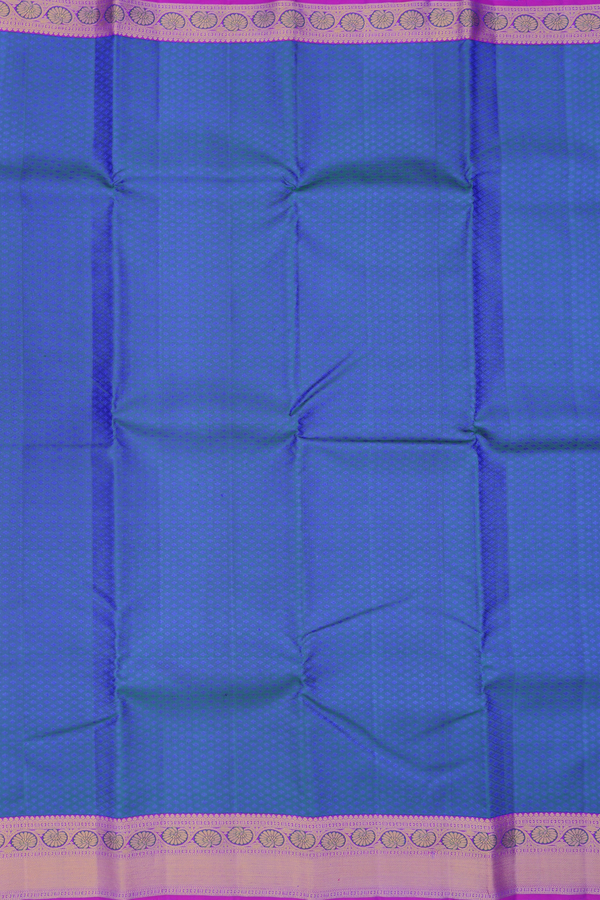 Kanchipuram Silk Saree In Blue With Jacquard Pattern