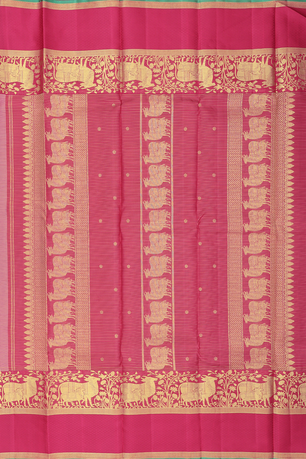 Kanchipuram Silk Saree In Off White With Checks Design