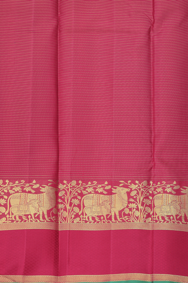 Kanchipuram Silk Saree In Off White With Checks Design
