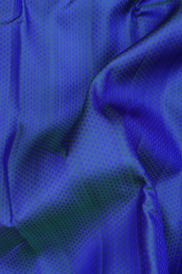Kanchipuram Silk Saree In Royal Blue With Jacquard Pattern