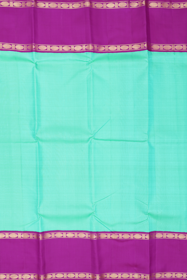 Kanchipuram Silk Saree In Tiffany Blue With Contrast Border
