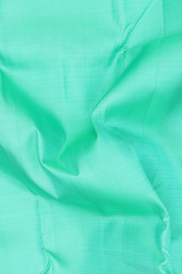 Kanchipuram Silk Saree In Tiffany Blue With Contrast Border