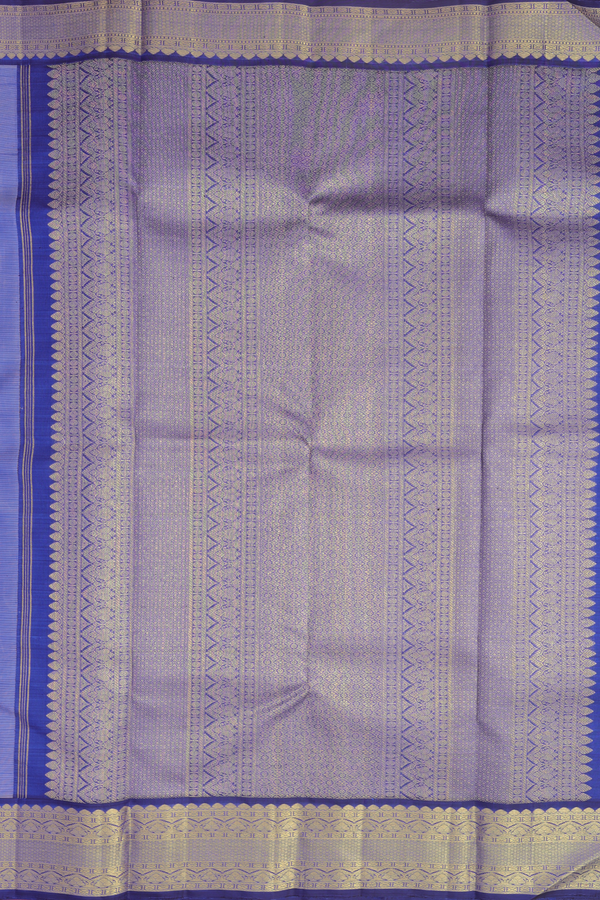 Kanchipuram Silk Saree In Pastel Grey With Checks Design