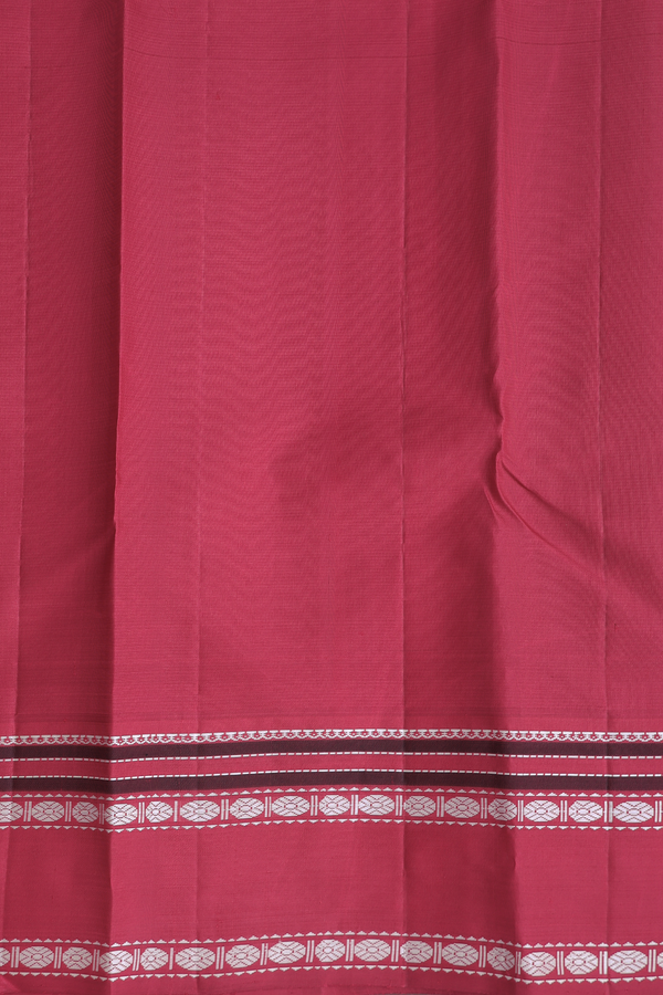 Kanchipuram Silk Saree In Cream Color With Stripes Design