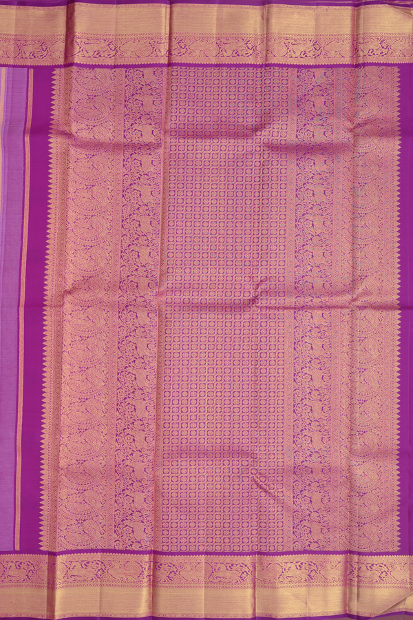 Kanchipuram Silk Saree In Pink With Peacock Buttas