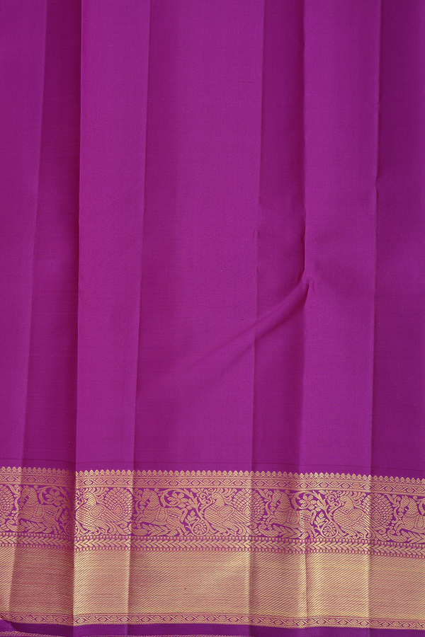 Kanchipuram Silk Saree In Pink With Peacock Buttas