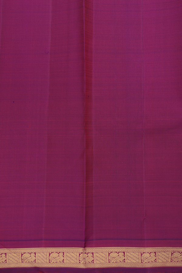 Kanchipuram Silk Saree In Lavender With Ganga Jamuna Border