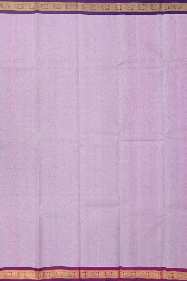 Kanchipuram Silk Saree In Lavender With Ganga Jamuna Border