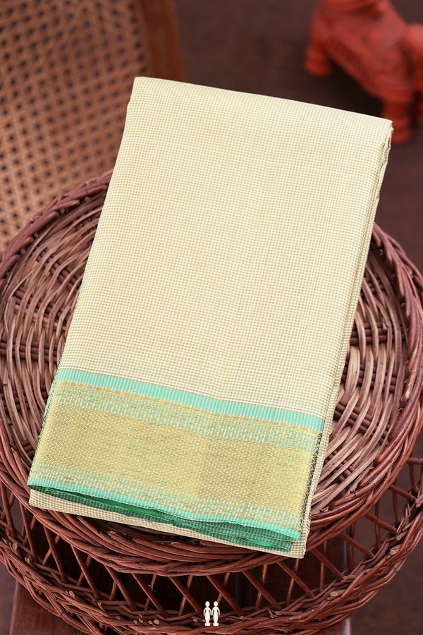 Kanchipuram Silk Saree In Brown And White With Kasa Kasa Kattam