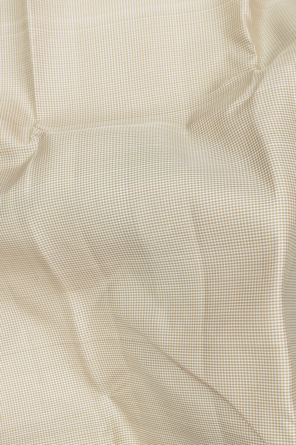 Kanchipuram Silk Saree In Brown And White With Kasa Kasa Kattam