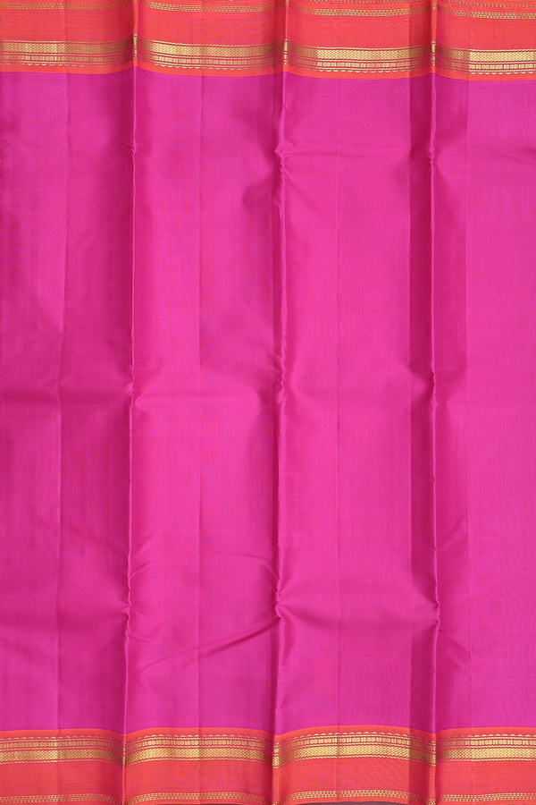 Kanchipuram Silk Saree In Magenta With Contrast Border