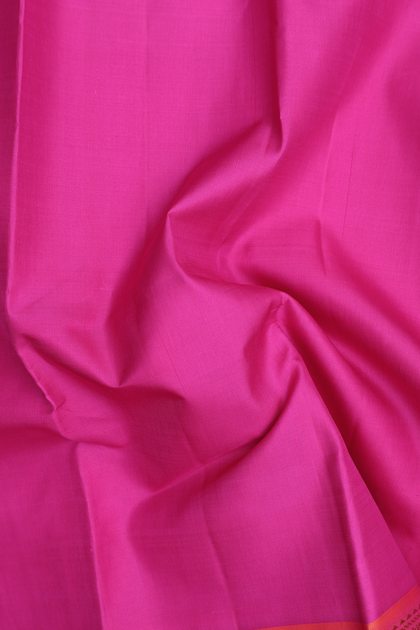 Kanchipuram Silk Saree In Magenta With Contrast Border