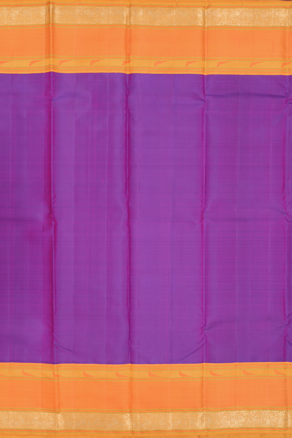 Kanchipuram Silk Saree In Purple With Contrast Border