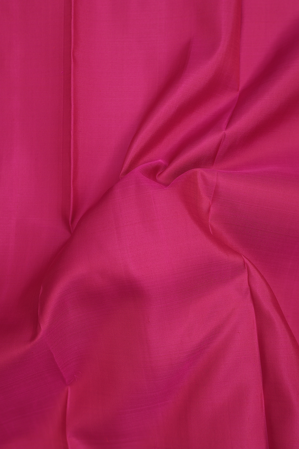 Kanchipuram Silk Saree In Rani Pink With Zari Border